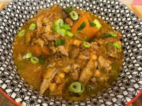 Moroccan Lamb Chops cooked and served in bowl