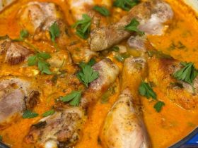 Chicken Curry with Drumsticks served in dish