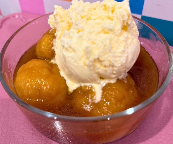Golden Syrup Dumplings served in bowl